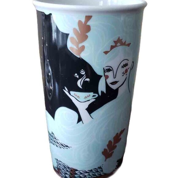 Starbucks Mermaid Siren Limited 2018 Holiday Ceramic Tumbler Mug Travel Cup - Picture 1 of 2